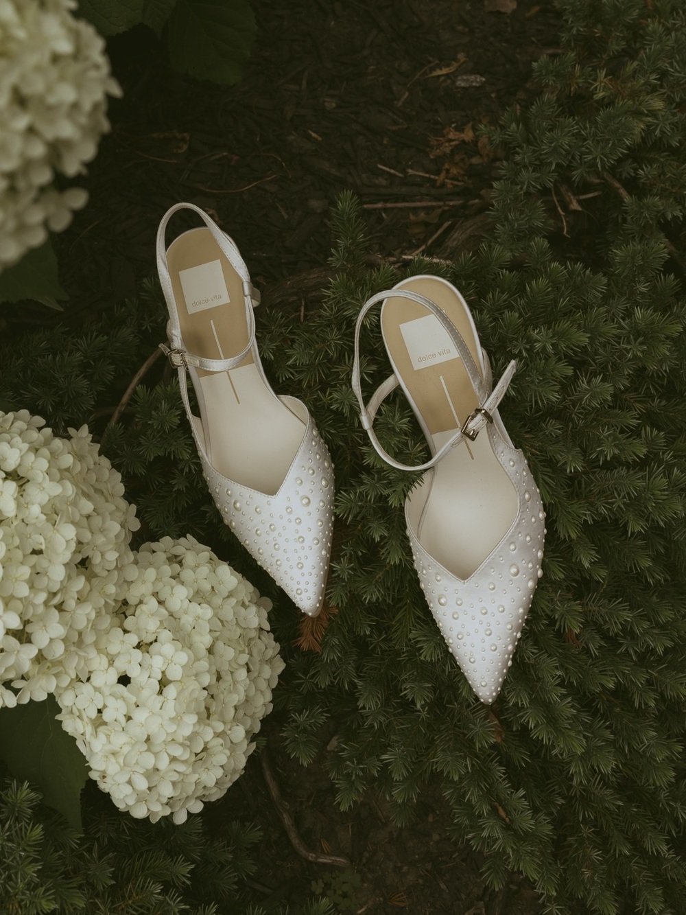 DV by Dolce Vita Karly Ivory Pearl-Studded Pointed Slingback Heels